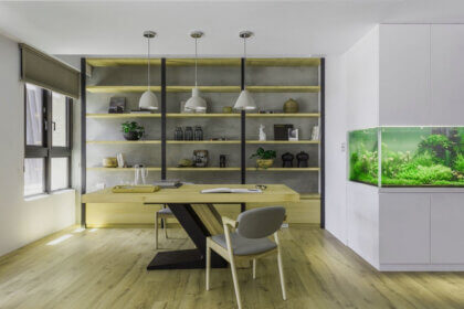 Modern home office design ideas with ergonomic chair white desk and natural light window