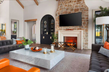 Acamento finishing techniques showing before and after home improvement project with professional surface finishes