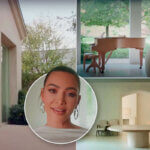 Kim Kardashian kitchen design showing minimalist white cabinets, custom basinless sink, and neutral color palette in Hidden Hills mansion