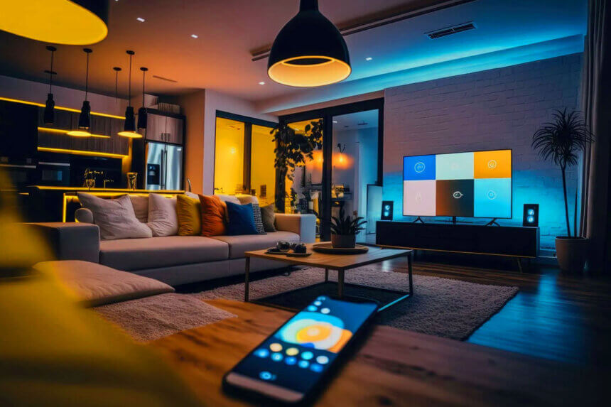 Lighting Solutions for Every Home Lumolog smart LED fixtures installed in modern living room with automated control system