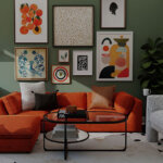 Pyntekvister decorative branches arranged in glass vase on modern living room table with natural lighting