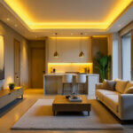 Ronin Stegner Lighting Design layered lighting example showing ambient task accent lights in modern living room