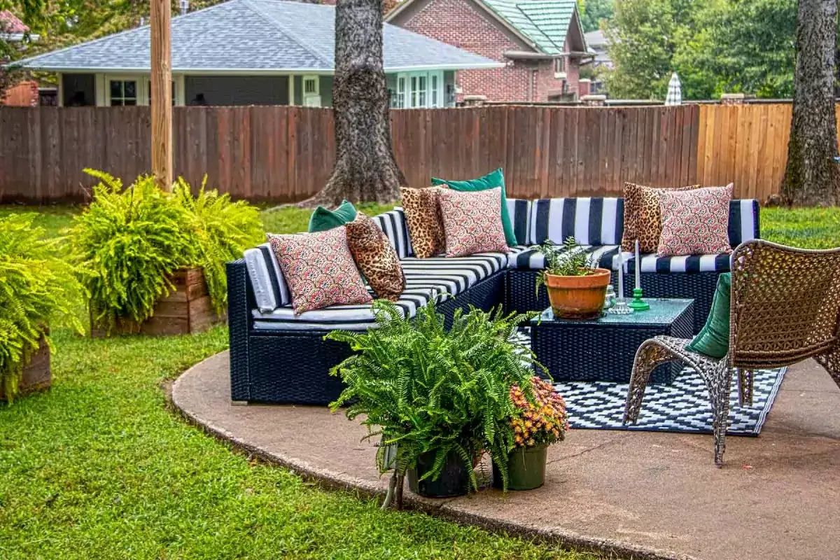 Modern backyard renovation Decoradyard showing patio, landscaping, and outdoor living space design