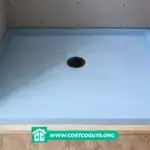 Pre Sloped Foam Shower Pan installed in a framed shower enclosure with centered drain and factory-formed slope