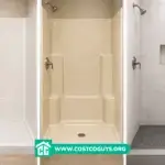36 x 48 shower pan with center drain set into a mortar bed before tiling
