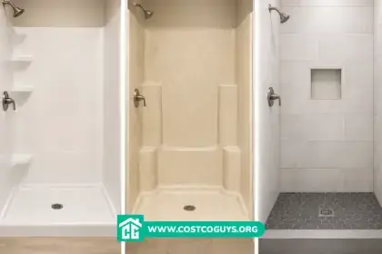 36 x 48 shower pan with center drain set into a mortar bed before tiling