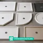 Shower pans in rectangular, pentagonal, quarter-round, and circular shapes