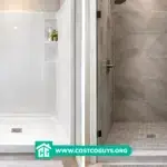 Acrylic and tileable shower bases shown side by side for 30 x 54 shower pan comparison