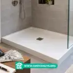 White rectangular 36x30 shower pan with center drain and textured floor